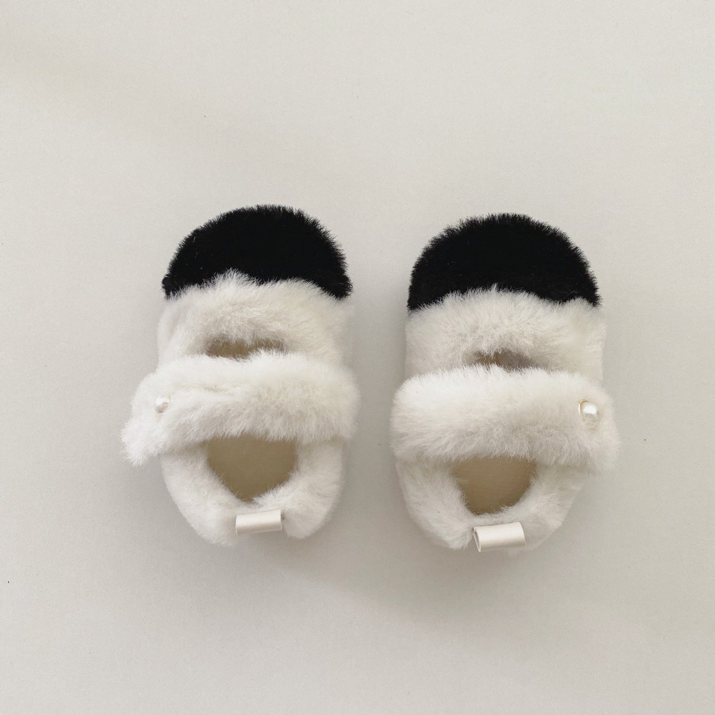 Winter Baby Girl Princess Design Color Patchwork Cozy Fleece Toddler Walking Shoes-3