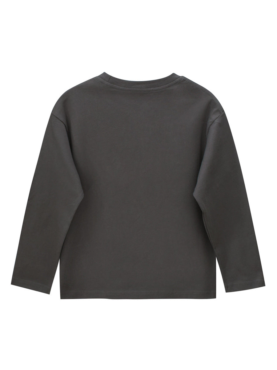 Autumn Arrival Kids Boys Letters Print Crew Neck Long Sleeves Shirt-4