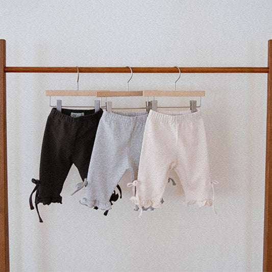Summer Arrival Kids Girls Cotton Blend Casual Style Plain Pants-0