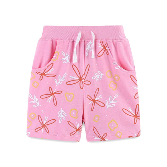 Summer Arrival Baby Kids Girls Cotton Casual Style Flowers Pattern Shorts-0