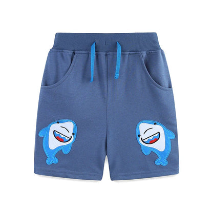 Summer Arrival Baby Kids Boys Cotton Casual Style Cartoon Sharks Pattern Shorts-0