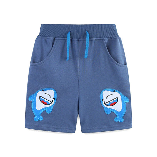 Summer Arrival Baby Kids Boys Cotton Casual Style Cartoon Sharks Pattern Shorts-0