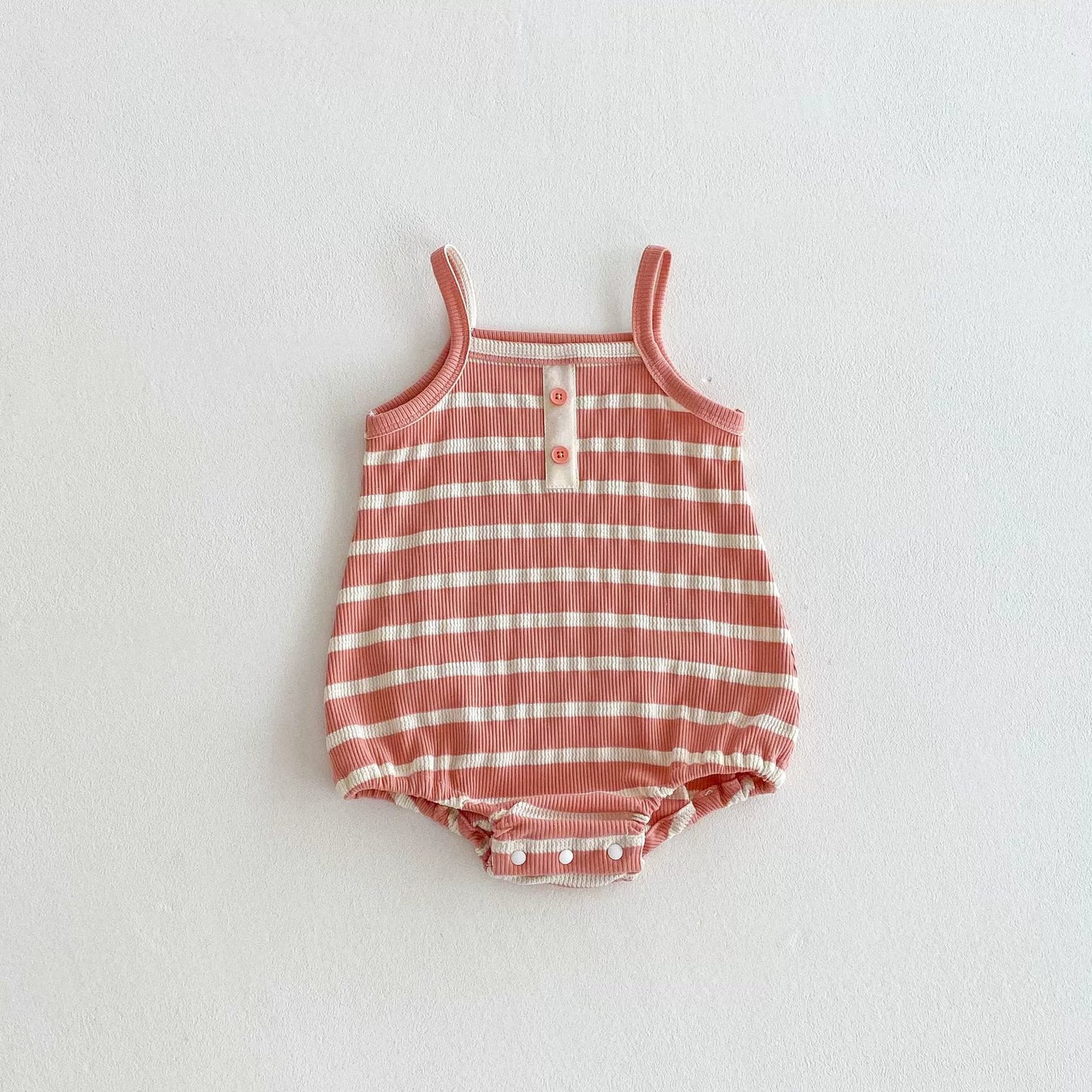 Summer Arrival Baby Unisex Casual Striped Sleeveless Onesies-4