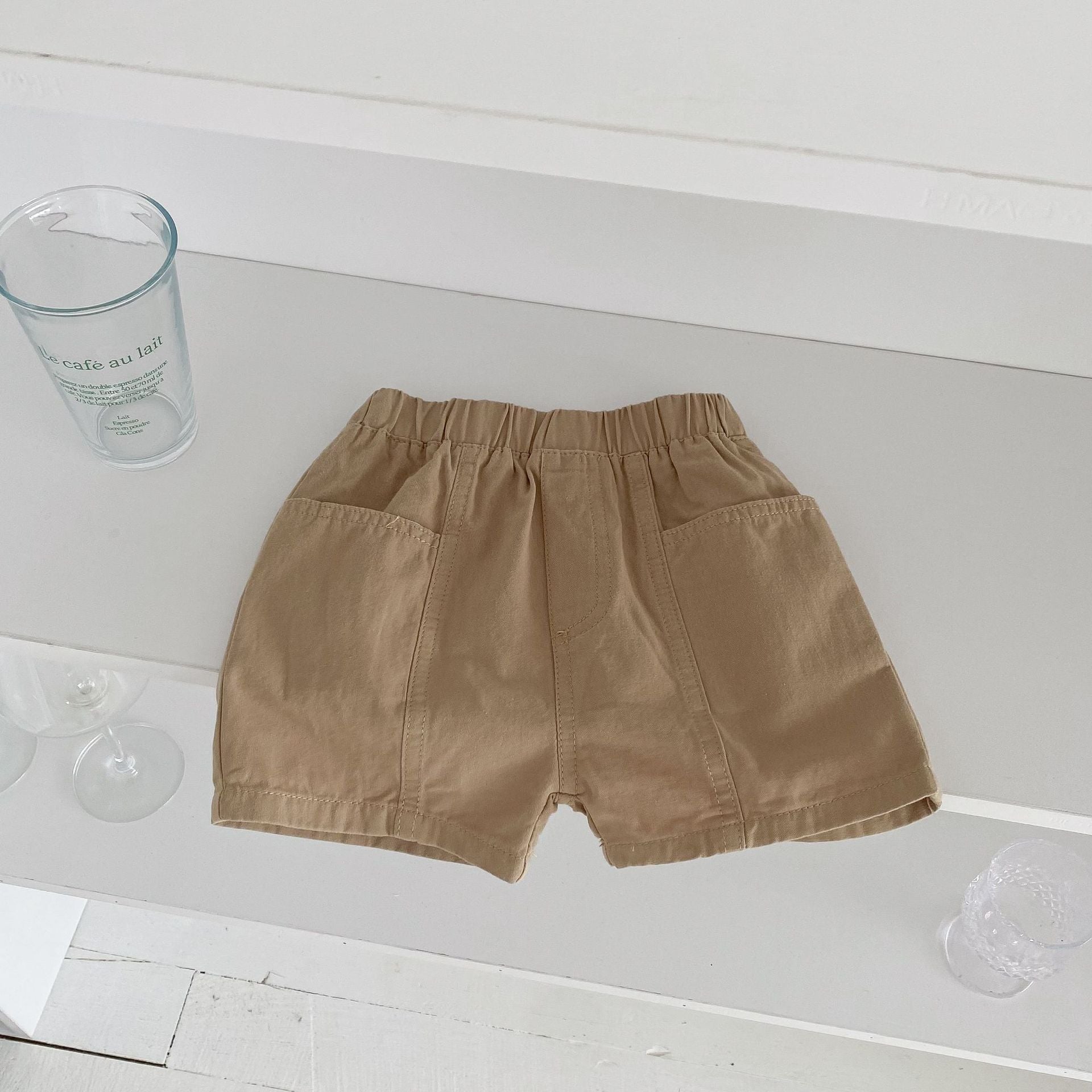 Summer Arrival Boys Versatile Casual Solid Color Utility Shorts-2