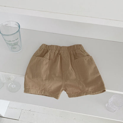 Summer Arrival Boys Versatile Casual Solid Color Utility Shorts-2