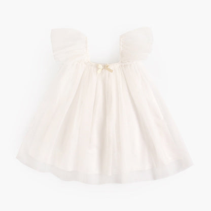 Summer New Arrival Baby Girls Holiday Solid Color Princess Square Neck Mesh Strap Dress-2