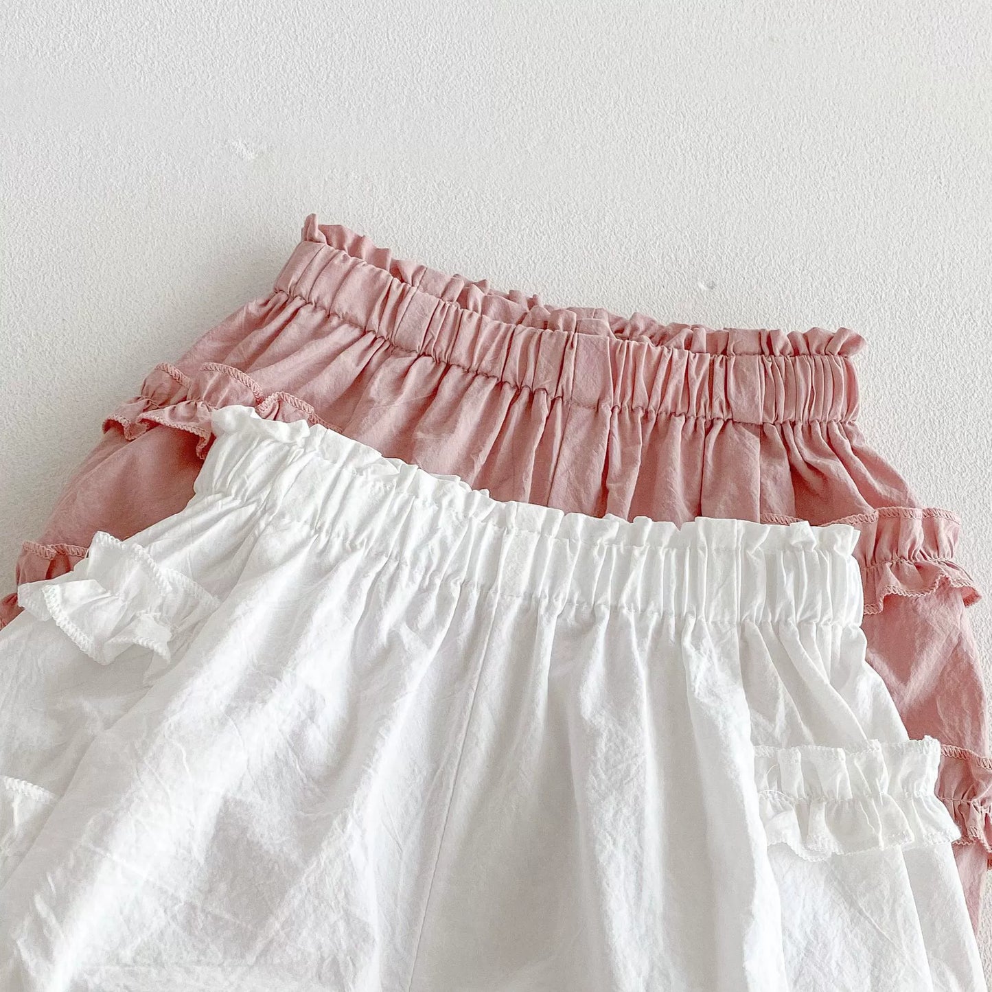 Summer Arrival Kids Girls Cotton Casual Style Ruffle Design Shorts-4