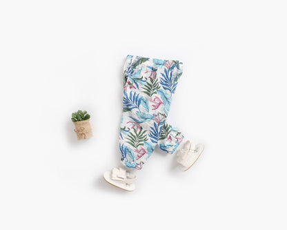 Baby Girl Floral Print Pattern Wide Leg Pants In Spring & Summer-4