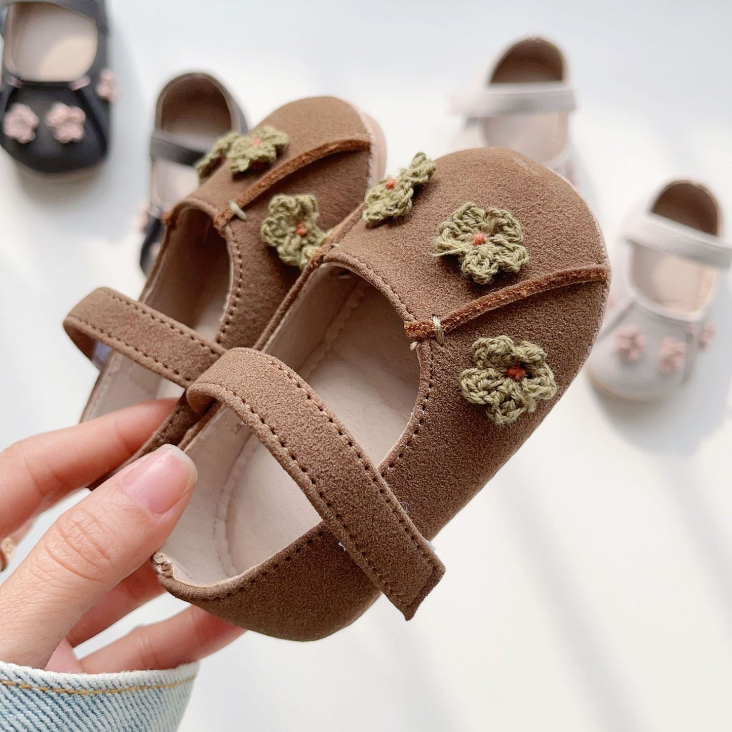 Spring Baby Girl Fashion Flowers Pattern Toddler Soft-Sole Anti-slip Walking Shoes-3