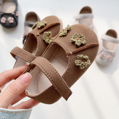 Spring Baby Girl Fashion Flowers Pattern Toddler Soft-Sole Anti-slip Walking Shoes-3