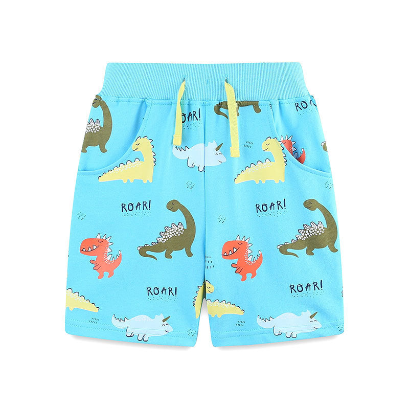 Summer Arrival Baby Kids Boys Cotton Casual Style Cartoon Dinosaurs Pattern Shorts-4