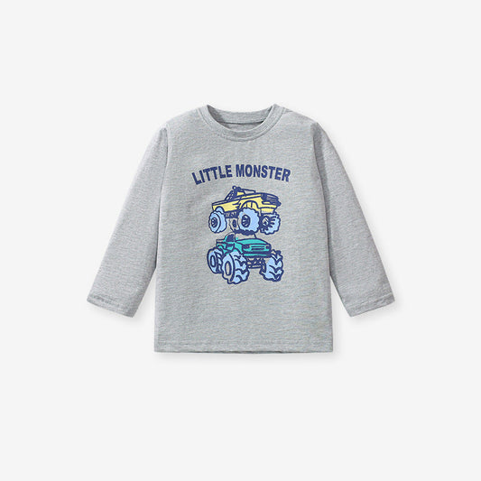 Arrival Autumn Kids’ Vehicles Cartoon Pattern Long Sleeves T-Shirt In European And American Style For Summer-1