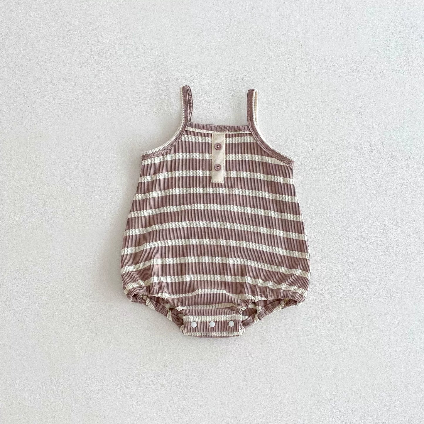 Summer Arrival Baby Unisex Casual Striped Sleeveless Onesies-3