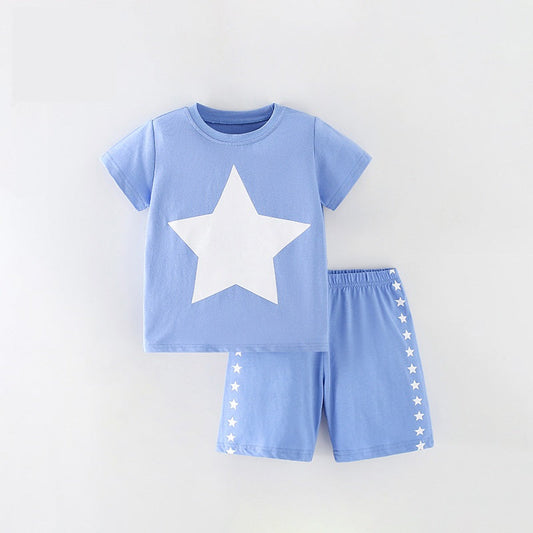 Baby Kids Unisex Stars Print T-Shirt And Shorts Casual Clothing Set-0