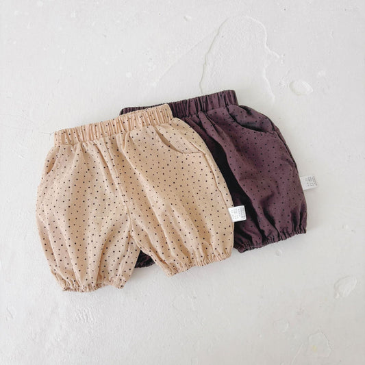 Summer Arrival Kids Unisex Cotton Casual Style Dots Pattern Shorts-0