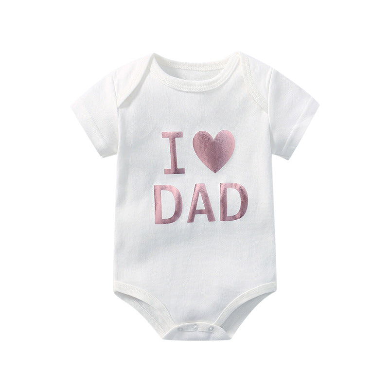 Baby Solid Color Printed Pattern Cute Triangle Onesies-8