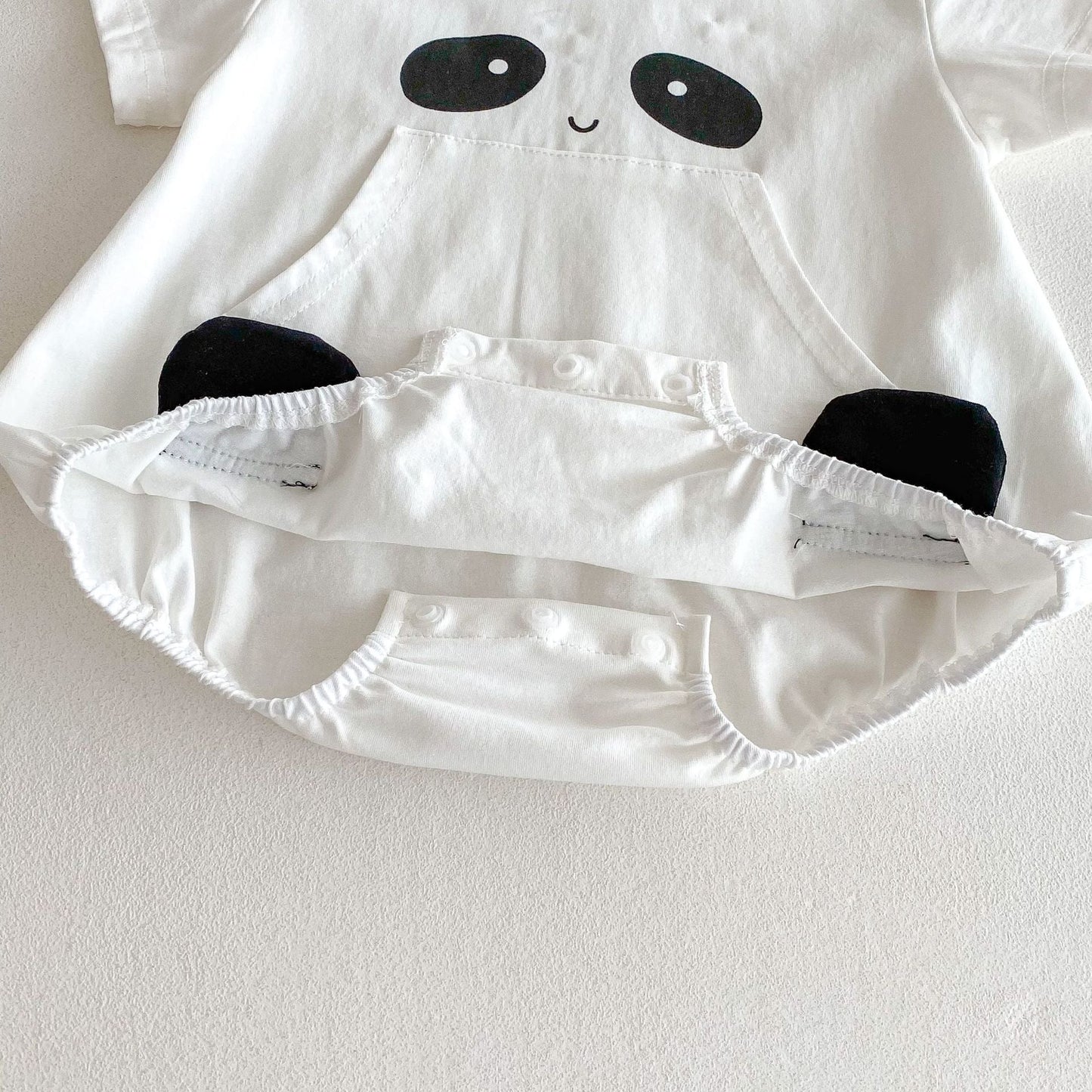 Summer Arrival Baby Girls Cute Panda Pattern Short Sleeves Onesies-4
