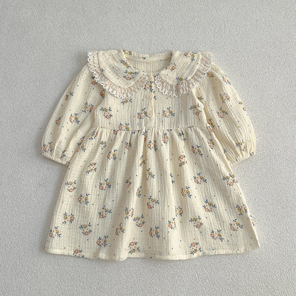 Adorable Baby Lace Collar Onesies or Floral Pattern Girls Dress-5