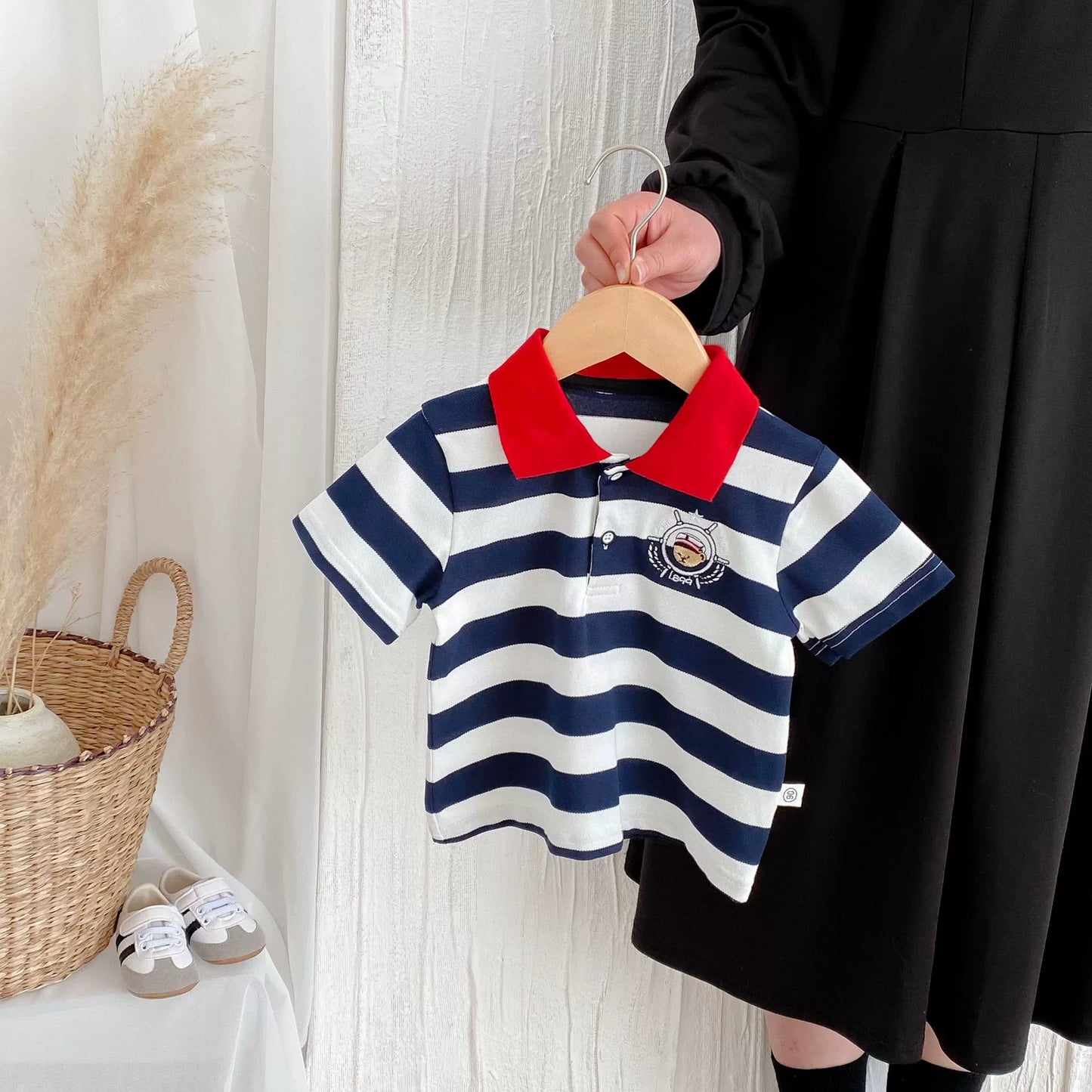 Summer Arrival Baby Kids Boys Casual Striped Short Sleeves Top Polo-0