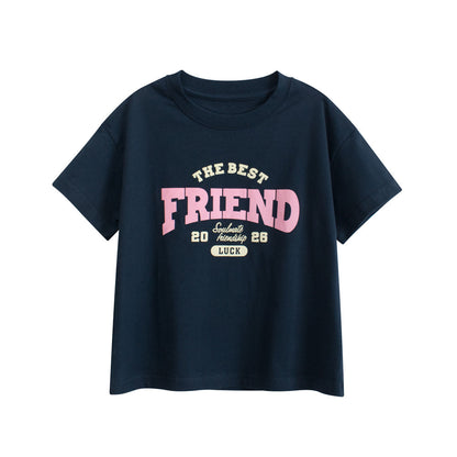 Kids’ Letters Pattern T-shirt in European and American Style-2