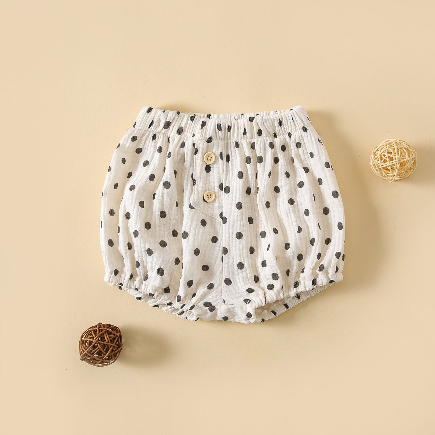 Baby Boys And Girls Cute Print Pattern Short Pants With Buttons-6