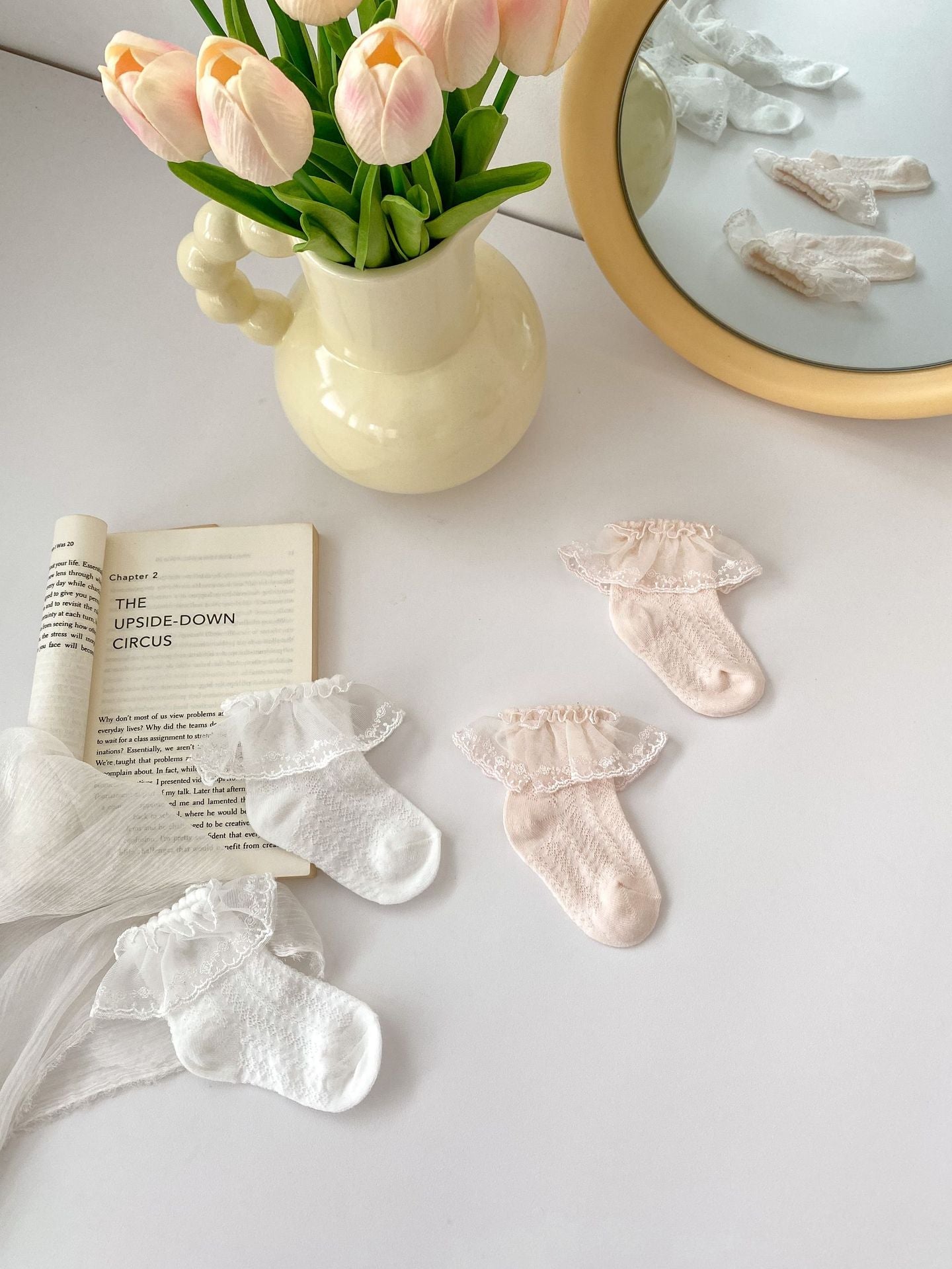 Pairs Summer Thin Breathable Socks For Girls: Baby Girls Princess Socks With Lace Trim-0