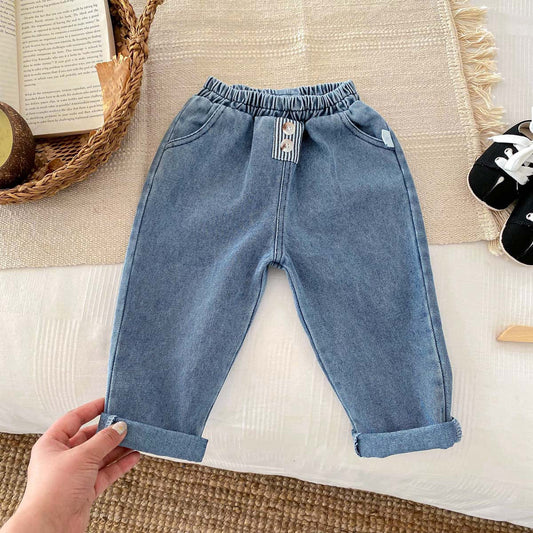 Summer Arrival Kids Unisex Denim Casual Style Pants-1