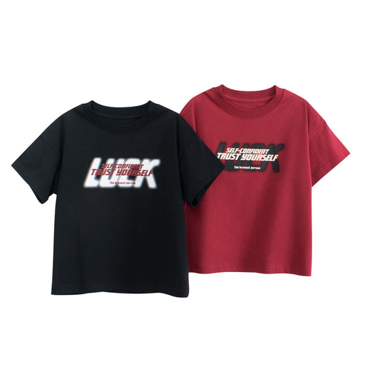 Kids’ Letters Pattern T-shirt in European and American Style-0
