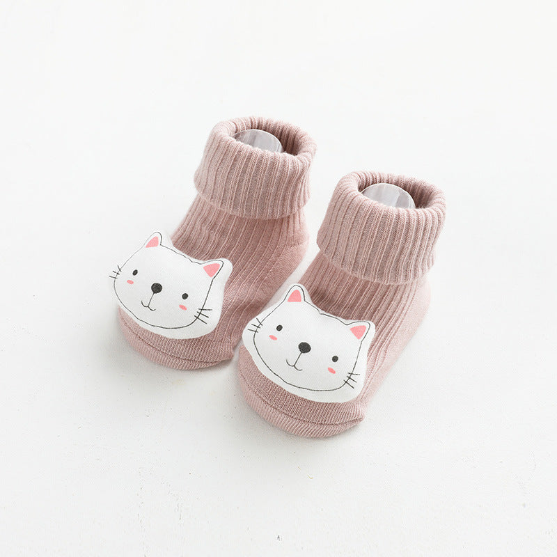 Baby Cartoon 3D Doll Patched Pattern Non-Slip Floor Socks-9
