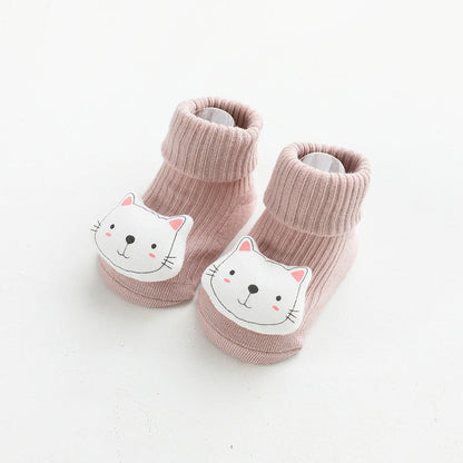 Baby Cartoon 3D Doll Patched Pattern Non-Slip Floor Socks-9