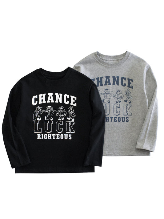 Autumn Arrival Kids Boys Letters and Cartoon Print Crew Neck Long Sleeves Shirt-0