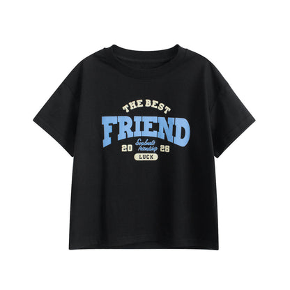 Kids’ Letters Pattern T-shirt in European and American Style-3