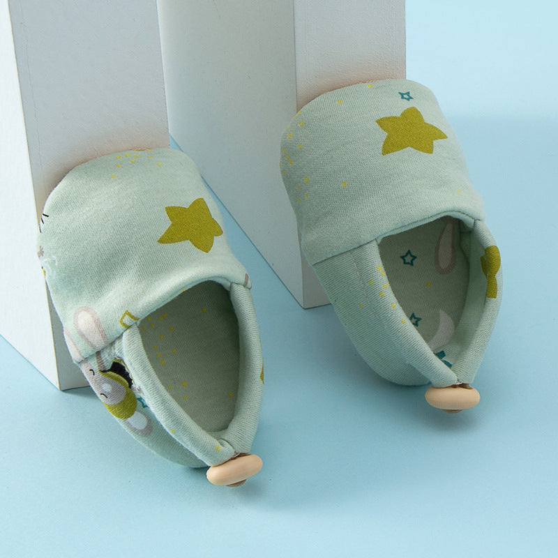 Summer Hot Selling Baby Simple Cartoon Print Soft Sole Anti-slip Shoes with Cotton Fabric-5