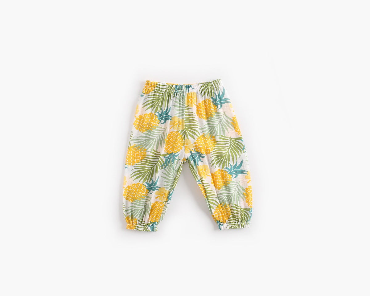 Baby Girl Floral Print Pattern Wide Leg Pants In Spring & Summer-8