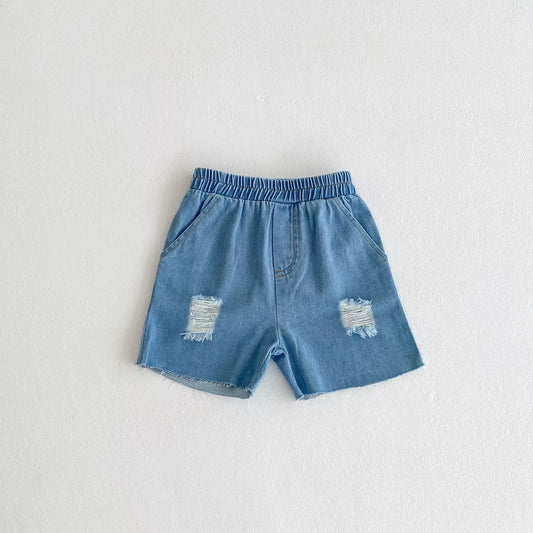 Summer Arrival Kids Unisex Denim Casual Style Shorts-0