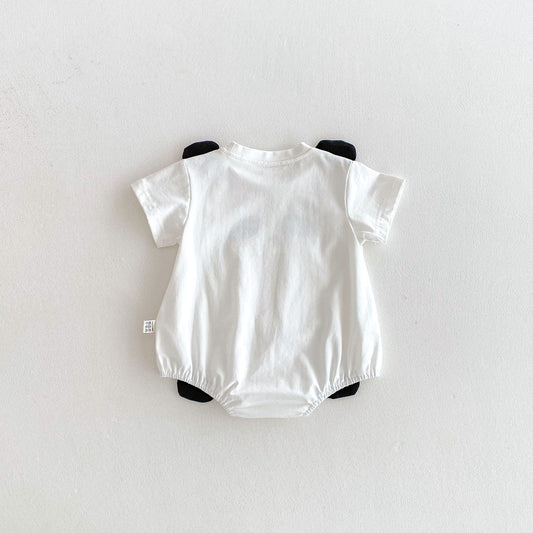 Summer Arrival Baby Girls Cute Panda Pattern Short Sleeves Onesies-1