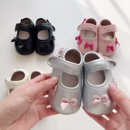 Spring Baby Girl Fashion Butterfly-bows Pattern Toddler Soft-Sole Anti-slip Walking Shoes-0