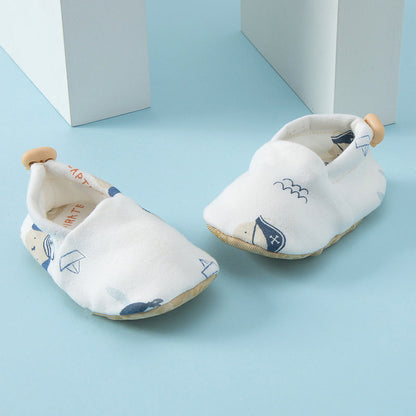 Summer Hot Selling Baby Simple Cartoon Print Soft Sole Anti-slip Shoes with Cotton Fabric-7