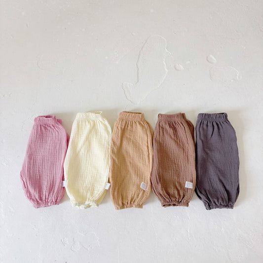 Summer Arrival Kids Unisex Cotton Casual Style Solid Color Pants-0