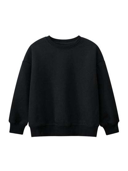 Arrival Baby Kids Plain Solid Color Crew Neck Long Sleeves Warm Cozy Pullover-5