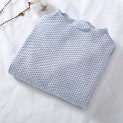 Baby Solid Color Wooden Ear Design Long Sleeve Cheap Tops Shirt-5