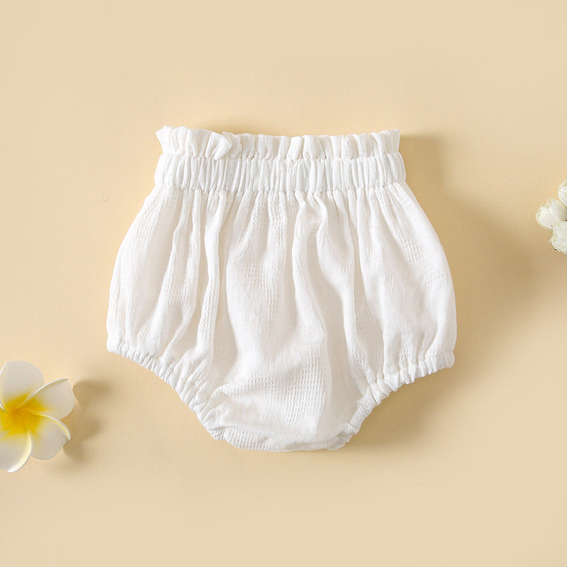 Baby Boys And Girls Cute Print Pattern Short Pants With Buttons-8