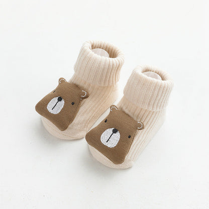 Baby Cartoon 3D Doll Patched Pattern Non-Slip Floor Socks-5