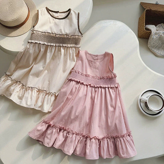 Summer Arrival Baby Kids Girls Cute Sleeveless Sweet Dress-0