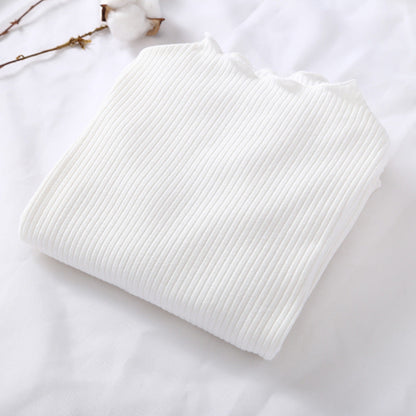 Baby Solid Color Wooden Ear Design Long Sleeve Cheap Tops Shirt-8