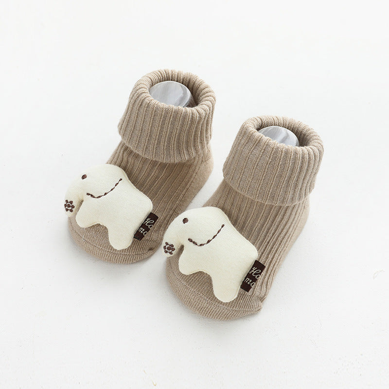 Baby Cartoon 3D Doll Patched Pattern Non-Slip Floor Socks-6