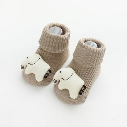 Baby Cartoon 3D Doll Patched Pattern Non-Slip Floor Socks-6