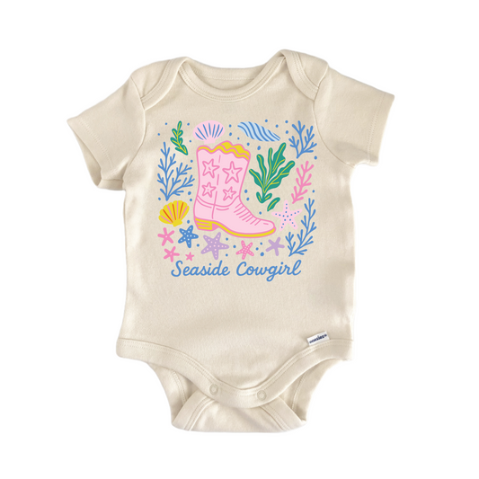 Seaside Cowgirl Horse Ocean Sea - Baby Bodysuit-0