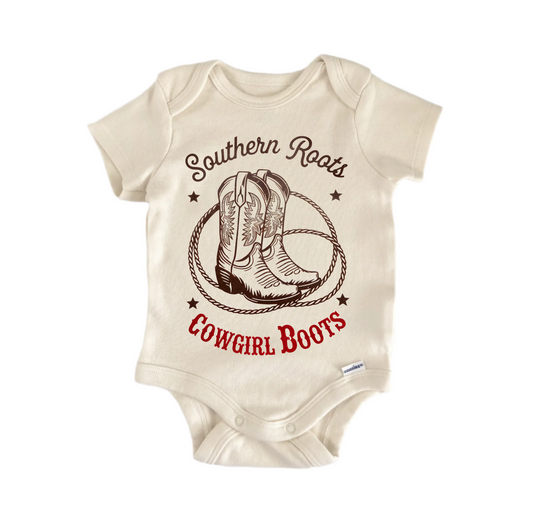 Southern Roots Cowgirl Boots - Baby Bodysuit-0